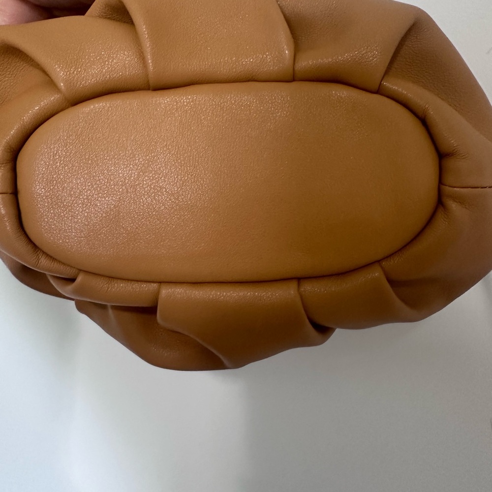 Mango Pleated Volume Tan Ruched Crossbody Bag - Picture 6 of 9